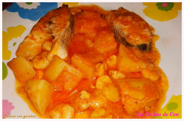 lubina guisada patatas y gambas