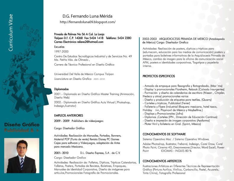 curriculum vitae ejemplos mexico. Curriculum Vitae Fernando Luna