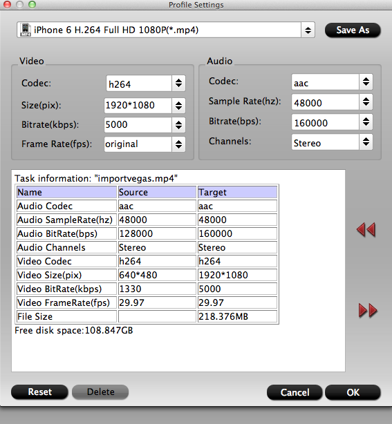 iPhone 6 Video Settings