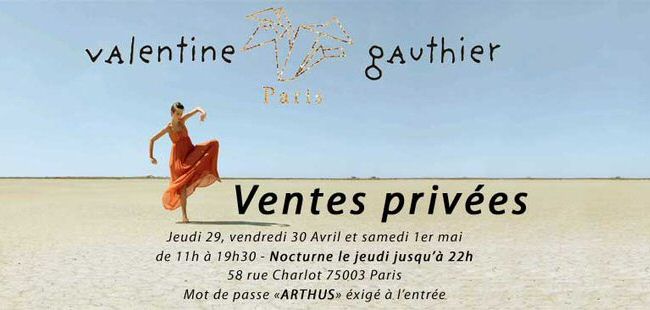 Vente privee Valentine Gauthier, rue Charlot