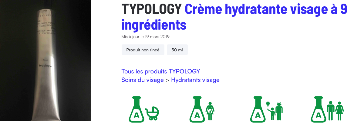 Crème Hydratante Visage à 9 Ingrédients - Typology