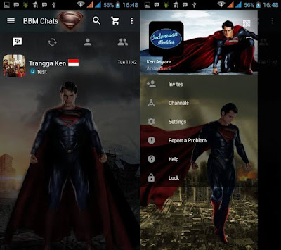 BBM Man of Steel v3.0.1.25 APK ( BBM MOD Superman)