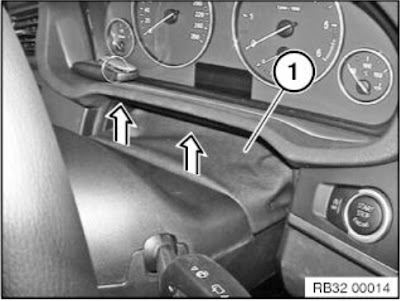 Removing upper section of steering column shroud