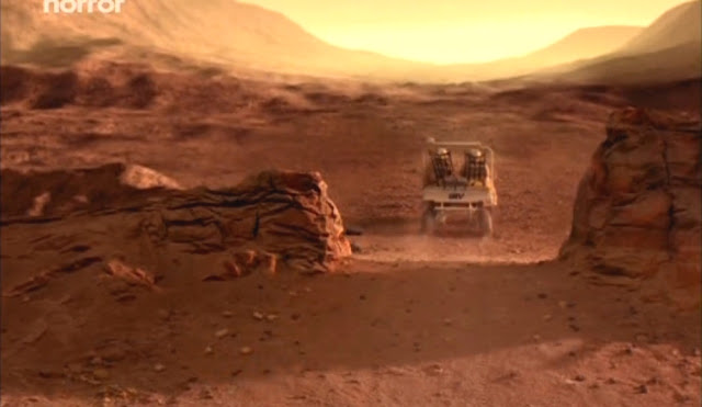 Driving rover towards the horizon - Escape from Mars movie image