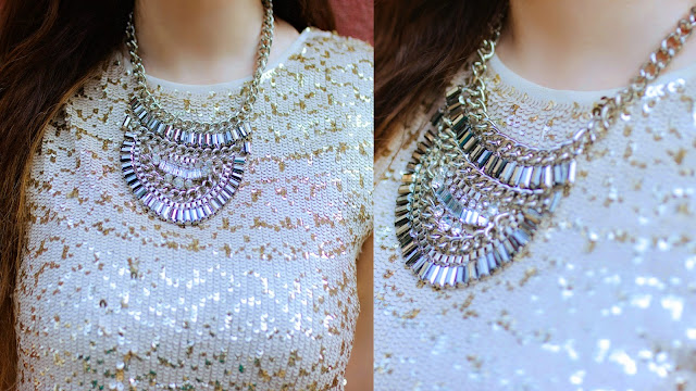 VERO MODA Sequin Dress, Forever 21 Silver Necklace