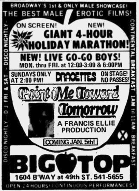 The Big Top Theater at Broadway at 49th Street, NYC, around 1984 randommusings.filminspector.com