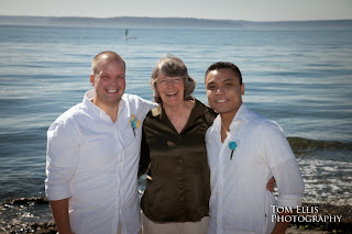 Jeff, Pat and Ian after the wedding - Patricia Stimac, Seattle Wedding Officiant