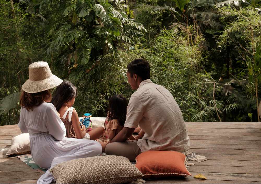 Relaxing Activities in Bali, a family in nature