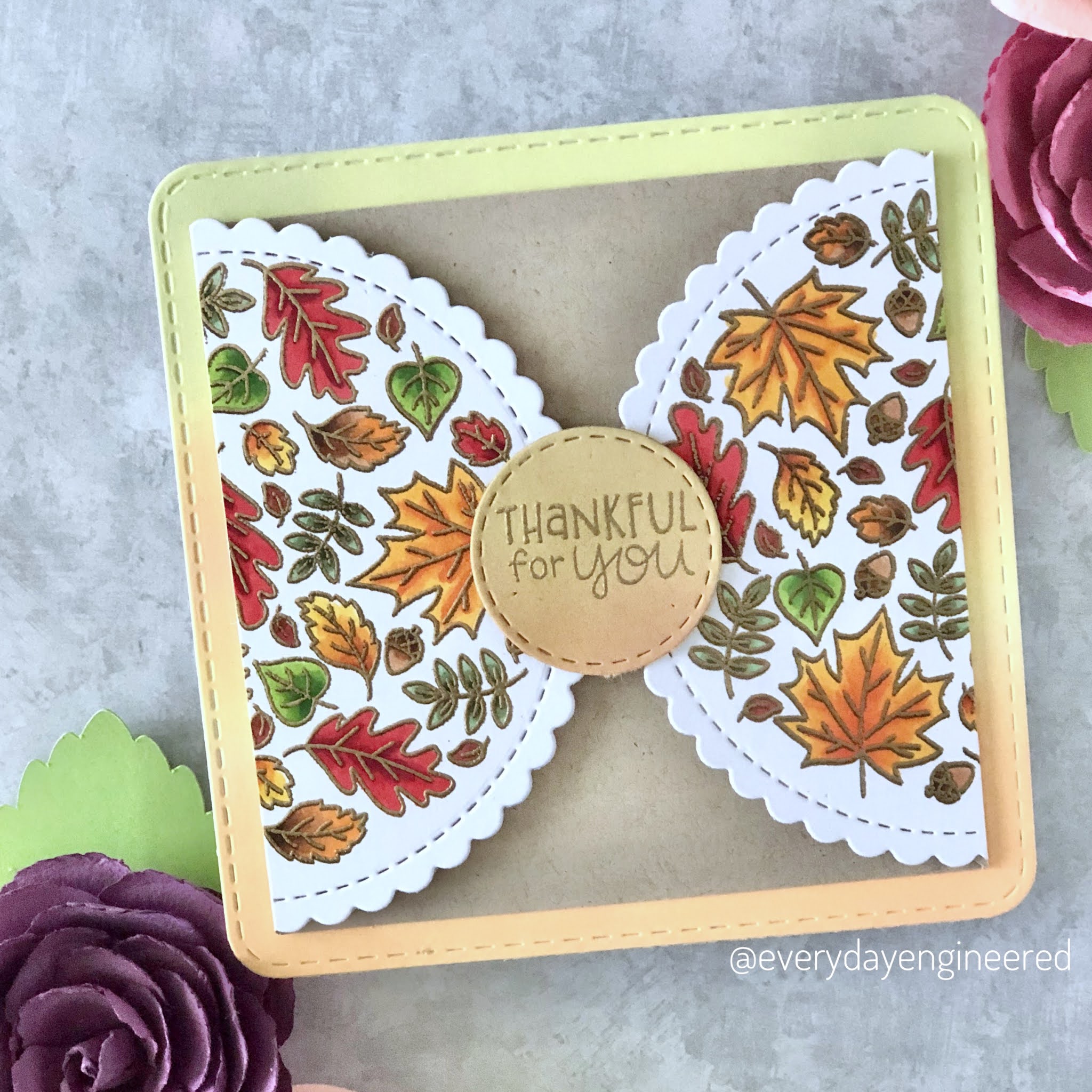 Fall Gatefold Card by October Guest Designer Farhana | Fall Roundabout Stamp Set and Circle Frames Die Set by Newton's Nook Designs #newtonsnook