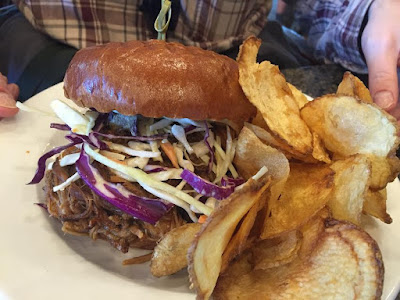 Pulled-pork sandwich with fresh coleslaw at Jolane's