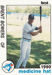 Brent Bowers 1990 Medicine Hat Blue Jays card