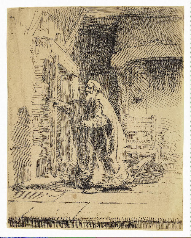 The Blind Tobit by Rembrandt Harmenszoon van Rijn - Genre Art Prints from Hermitage Museum