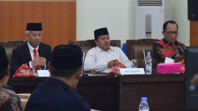 Suasana rapat koordinasi MCP KPK di Ruang Rapat Anjuk Ladang Pemkab Nganjuk, Kamis 12 Oktober 2023