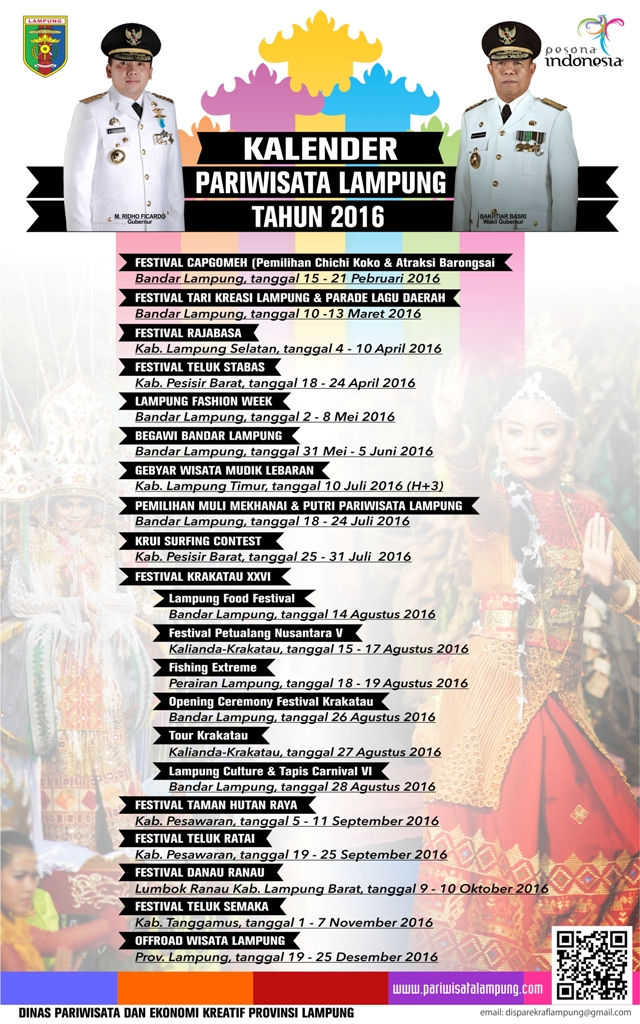 Kalender Event Kepariwisataan Lampung Tahun 2016 - Berita 