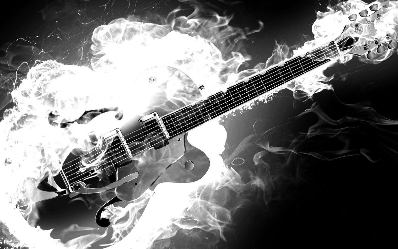 Black and White Electric Guitar