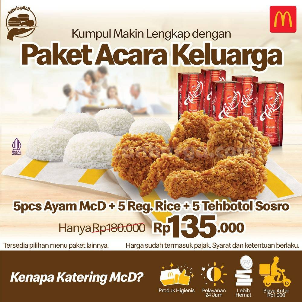 Promo MCDONALDS KATERING MCD Paket Acara Keluarga - Harga Spesial hanya Rp. 135.000