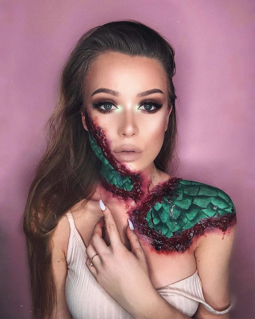 23-Year-Old Monika Mastered The Art Of Makeup For Halloween