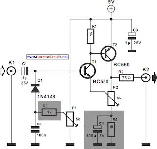 Video Amplifier using BC560 Circuit Schematic