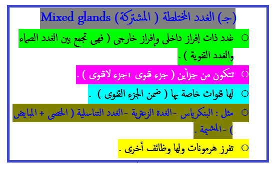 الغدد المختلطة