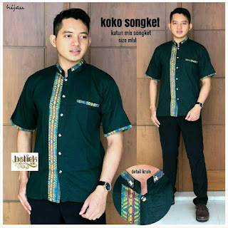 Kemeja Koko Dewasa Bakan Katun Warna Hitam