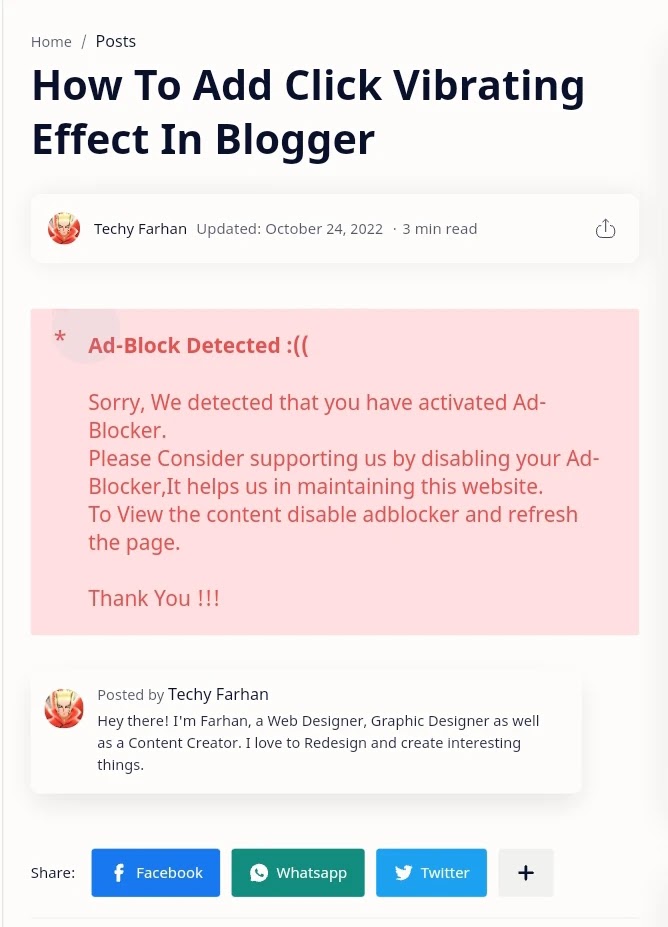 How to Add Anti Adblock script in Blogger