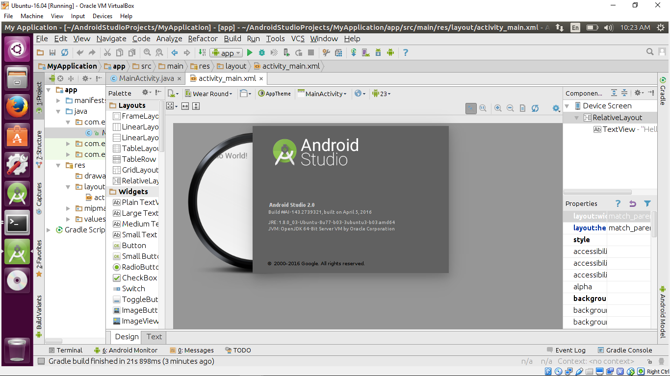 android” on Ubuntu 16.04: A default framework for category Android ...