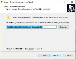 Install Qur'an Word Kemanag