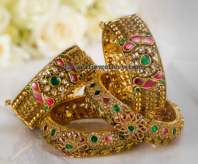 Kundan Antique Bangles by GRT