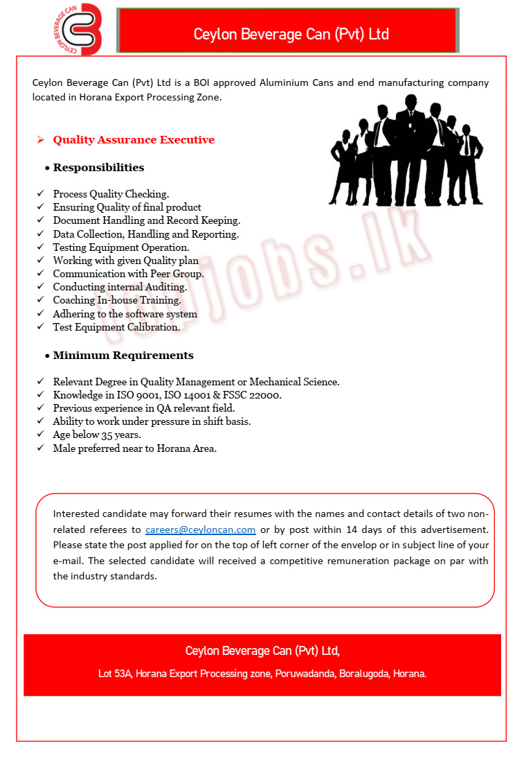 Quality Assurance Vacancy in Horana