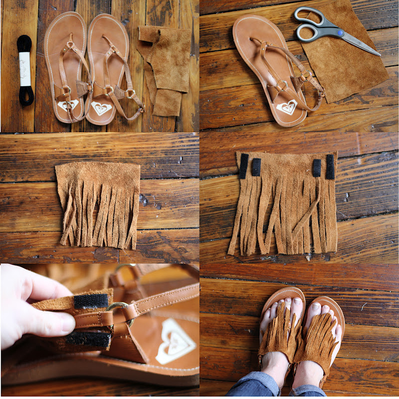 Sincerely, Kinsey: Leather Fringe Sandal DIY