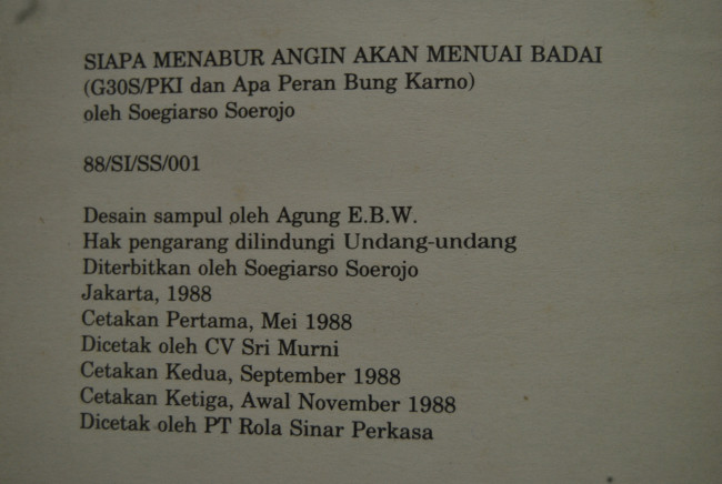 TSARIN DAN BUKU LANGKA: Siapa Menabur Angin Akan Menuai 