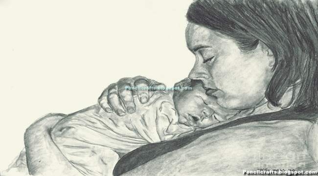 Mother And Child Pencil Drawings For Sale