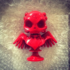 “Shiny Red” Skullhead 6” Resin Bust by Huck Gee