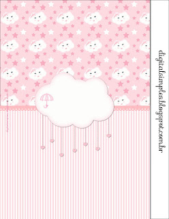 Pink Rain of Blessings or Rain of Love: Free Printable Candy Bar Labels.