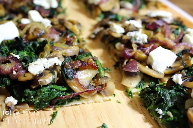 Tart with Mushrooms, Spinach and Goat Cheese