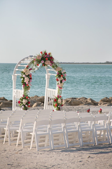 floral arch on captiva island wedding