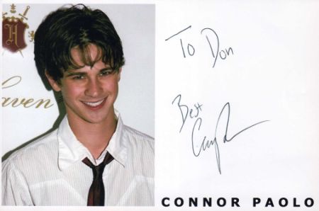 CONNOR PAOLO 4x6 inscribed photocard x2 obtained TTM