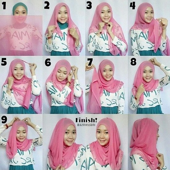 12 Tutorial Hijab Segi Empat Edisi Lebaran untuk Para Hijabers yang Fashionable