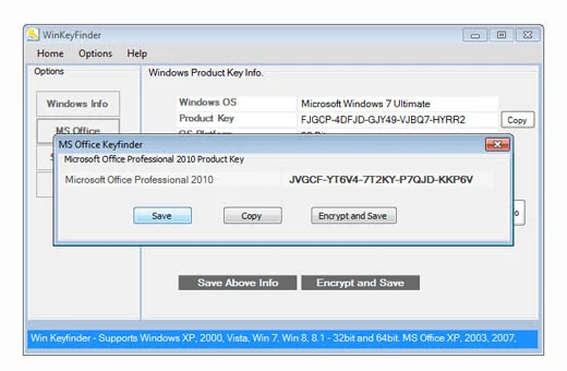Winkeyfinder program: Get the serial number for Windows or Office for free