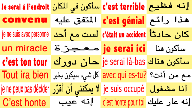 تعلم الفرنسية بسرعة وتوظيف كلمات في جمل لا غنى عنها للمبتدئين في اللغة الفرنسية مع النطق