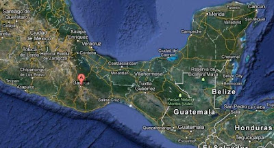 Epicentro sismo 5,7 grados, Oaxaca, México, 29 de Septiembre 2012