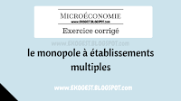 Exercice corrigé sur le monopole à établissements multiples | Exercice corrigé en Microéconomie 