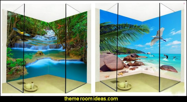 Waterproof wall murals  bathroom wall decal stickers - bathroom floor wallpaper murals - bathroom wall murals