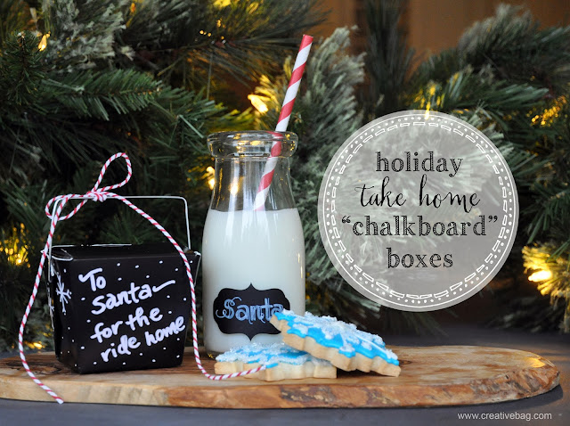 chalkboard take out boxes for holiday leftovers | Lorrie Everitt for creativebag.com