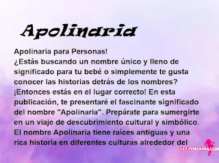 significado del nombre Apolinaria