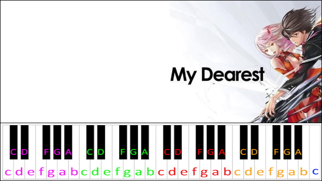 My Dearest (Guilty Crown Opening) Hard Version Piano / Keyboard Easy Letter Notes for Beginners