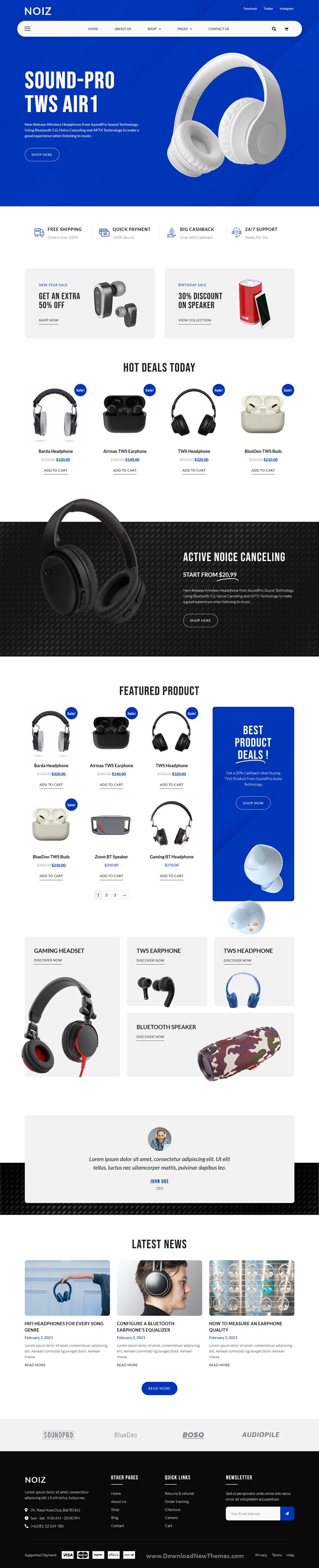 Audio Store WooCommerce Elementor Template Kit