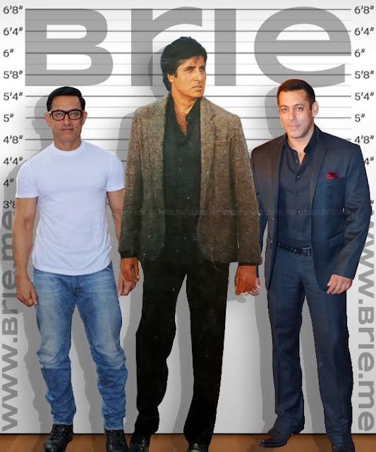 Amitabh Bachchan standing with Aamir Khan and Salman Khan