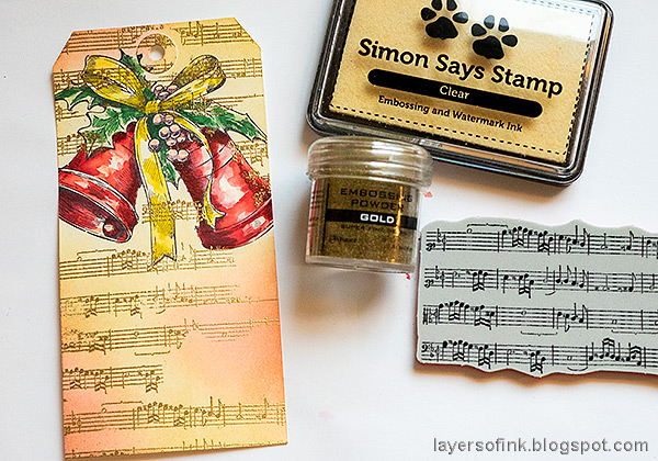 Layers of ink - Christmas Bells Tag Tutorial by Anna-Karin Evaldsson.