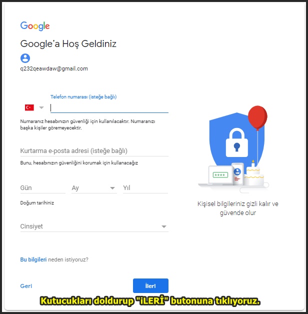 Gmail Hesabı Açma Gmail eposta açma google mail açma resimli